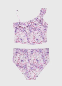 Cherry Blossom One Shoulder Bikini Set
