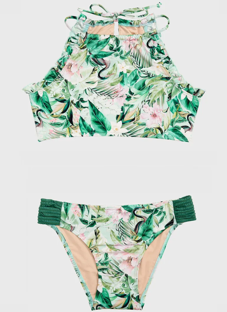 Marabou Halter Bikini Set