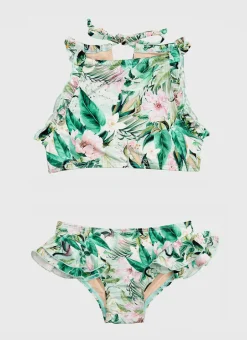 Marabou Halter Neck Bikini Set