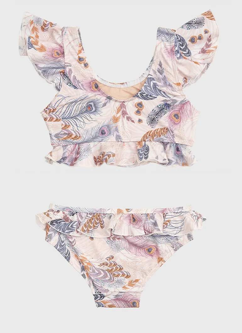 Plumeria Frill Bikini Set