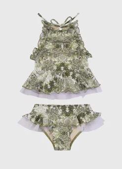 Tapestry Halter Neck Bikini Set