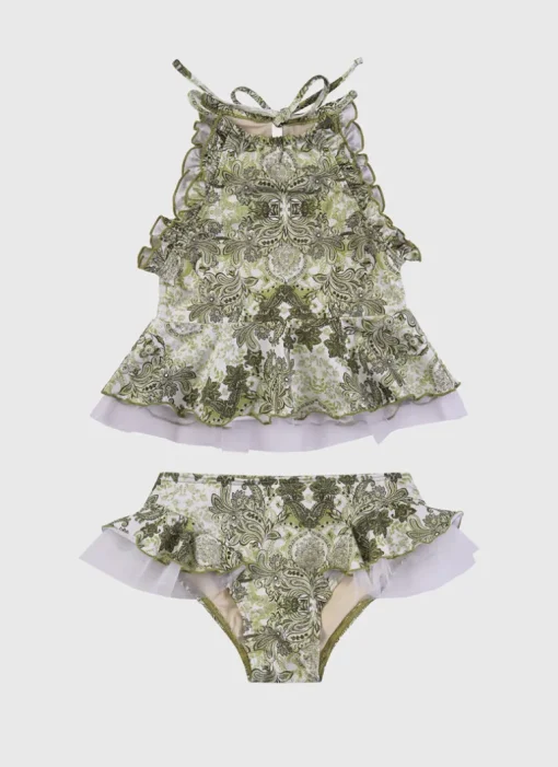 Tapestry Halter Neck Bikini Set
